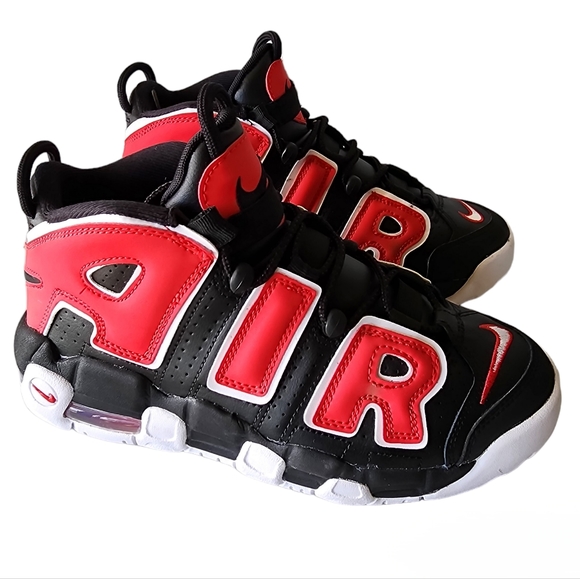 Nike Air More Uptempo GS Black Red White Shoes DM3190-001 Size 6.5Y Womens US 8 - Picture 1 of 14